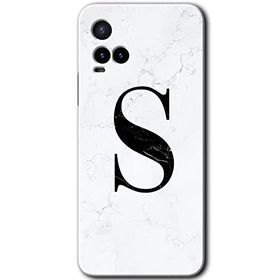 Vivo Y21S Beyaz Mermer Desenli Ş Harfi Baskılı Uyumlu Silikon Kılıf