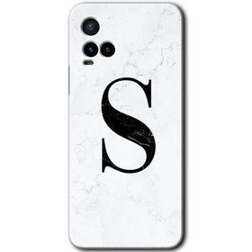 Vivo Y21S Beyaz Mermer Desenli Ş Harfi Baskılı Uyumlu Silikon Kılıf
