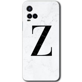 Vivo Y21S Beyaz Mermer Desenli U Harfi Baskılı Uyumlu Silikon Kılıf