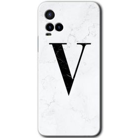 Vivo Y21S Beyaz Mermer Desenli U Harfi Baskılı Uyumlu Silikon Kılıf