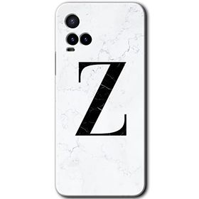 Vivo Y21S Beyaz Mermer Desenli Z Harfi Baskılı Uyumlu Silikon Kılıf