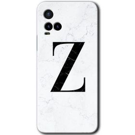 Vivo Y21S Beyaz Mermer Desenli Z Harfi Baskılı Uyumlu Silikon Kılıf