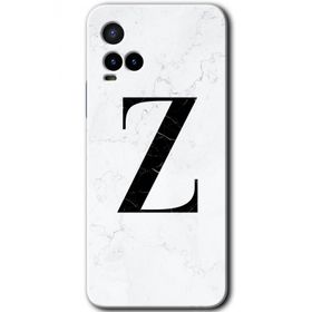 Vivo Y21S Beyaz Mermer Desenli Z Harfi Baskılı Uyumlu Silikon Kılıf