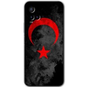 Vivo Y21S Black Ayyıldız Baskılı Uyumlu Silikon Kılıf