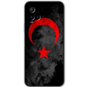 Vivo Y21S Black Ayyıldız Baskılı Uyumlu Silikon Kılıf