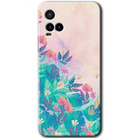 Vivo Y21S Çizim Yapraklar Baskılı Uyumlu Silikon Kılıf