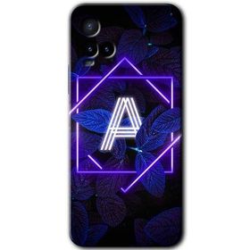 Vivo Y21S Dark Neon Yaprak A Harfi Baskılı Uyumlu Silikon Kılıf