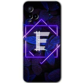 Vivo Y21S Dark Neon Yaprak E Harfi Baskılı Uyumlu Silikon Kılıf