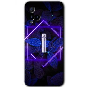 Vivo Y21S Dark Neon Yaprak I Harfi Baskılı Uyumlu Silikon Kılıf