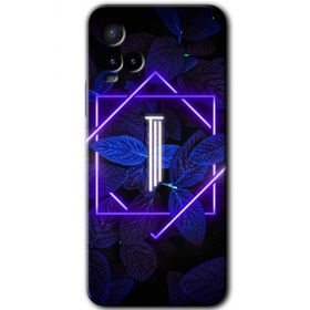 Vivo Y21S Dark Neon Yaprak I Harfi Baskılı Uyumlu Silikon Kılıf