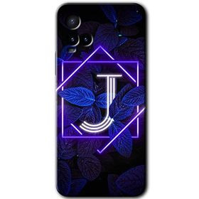 Vivo Y21S Dark Neon Yaprak J Harfi Baskılı Uyumlu Silikon Kılıf