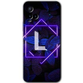 Vivo Y21S Dark Neon Yaprak L Harfi Baskılı Uyumlu Silikon Kılıf