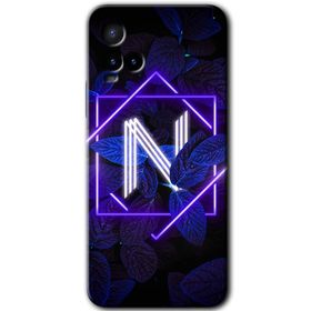 Vivo Y21S Dark Neon Yaprak N Harfi Baskılı Uyumlu Silikon Kılıf