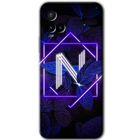 Vivo Y21S Dark Neon Yaprak N Harfi Baskılı Uyumlu Silikon Kılıf