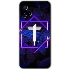 Vivo Y21S Dark Neon Yaprak T Harfi Baskılı Uyumlu Silikon Kılıf