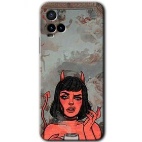 Vivo Y21S Devil Girl Baskılı Uyumlu Silikon Kılıf