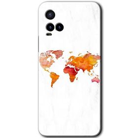 Vivo Y21S Dünya Haritası Baskılı Uyumlu Silikon Kılıf