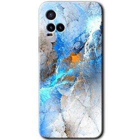 Vivo Y21S Mavi Buzul Baskılı Uyumlu Silikon Kılıf