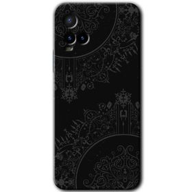Vivo Y21S Siyah Mandala Baskılı Uyumlu Silikon Kılıf