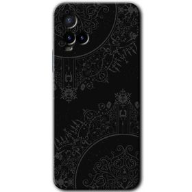 Vivo Y21S Siyah Mandala Baskılı Uyumlu Silikon Kılıf