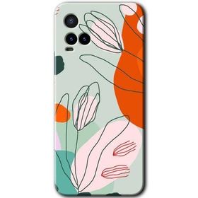 Vivo Y21S Vektör Çiçekler Baskılı Uyumlu Silikon Kılıf