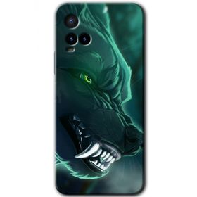 Vivo Y21S Yeşil Kurt Baskılı Uyumlu Silikon Kılıf