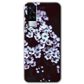 Vivo Y31 2021 Beyaz Çiçek Baskılı Uyumlu Silikon Kılıf
