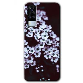 Vivo Y31 2021 Beyaz Çiçek Baskılı Uyumlu Silikon Kılıf