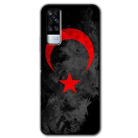 Vivo Y31 2021 Black Ayyıldız Baskılı Uyumlu Silikon Kılıf