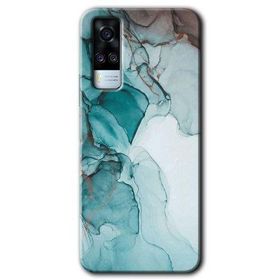 Vivo Y31 2021 Buzul Mermer Baskılı Uyumlu Silikon Kılıf