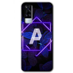 Vivo Y31 2021 Dark Neon Yaprak A Harfi Baskılı Uyumlu Silikon Kılıf