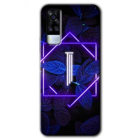 Vivo Y31 2021 Dark Neon Yaprak İ Harfi Baskılı Uyumlu Silikon Kılıf