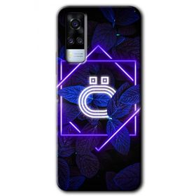 Vivo Y31 2021 Dark Neon Yaprak Ö Harfi Baskılı Uyumlu Silikon Kılıf