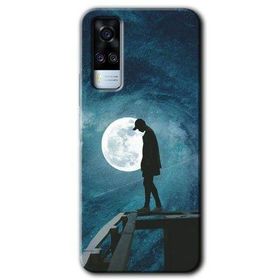 Vivo Y31 2021 Dolunay Yalnızlık Baskılı Uyumlu Silikon Kılıf