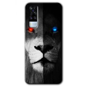 Vivo Y31 2021 Fire and Ice Lion Baskılı Uyumlu Silikon Kılıf