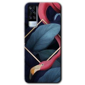 Vivo Y31 2021 Flamingo Yaprak Baskılı Uyumlu Silikon Kılıf