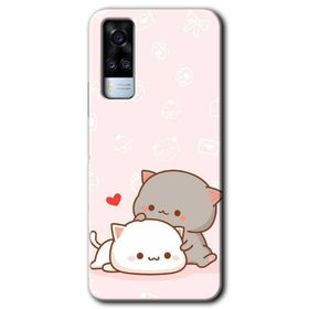 Vivo Y31 2021 Kedi Aşkı Baskılı Uyumlu Silikon Kılıf