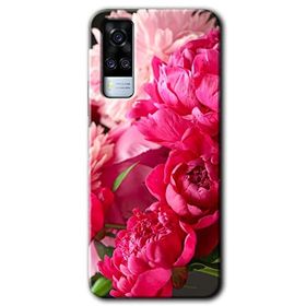 Vivo Y31 2021 Kırmızı Beyaz Gül Baskılı Uyumlu Silikon Kılıf