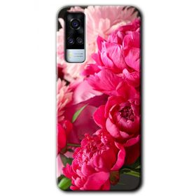 Vivo Y31 2021 Kırmızı Beyaz Gül Baskılı Uyumlu Silikon Kılıf