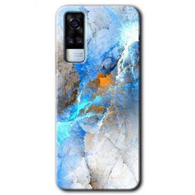 Vivo Y31 2021 Mavi Buzul Baskılı Uyumlu Silikon Kılıf