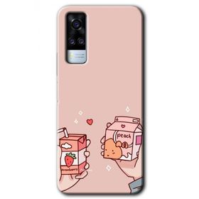 Vivo Y31 2021 Meyveli Süt Baskılı Uyumlu Silikon Kılıf