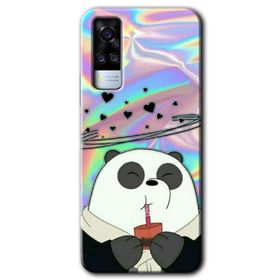 Vivo Y31 2021 Milkshake Panda Baskılı Uyumlu Silikon Kılıf