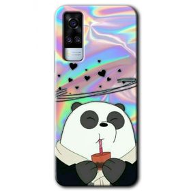 Vivo Y31 2021 Milkshake Panda Baskılı Uyumlu Silikon Kılıf
