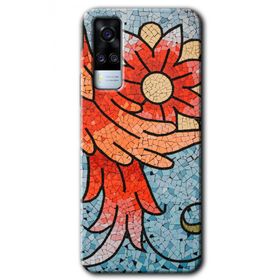 Vivo Y31 2021 Mozaik Çiçek Baskılı Uyumlu Silikon Kılıf