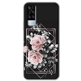 Vivo Y31 2021 Retro Çiçek 1 Baskılı Uyumlu Silikon Kılıf