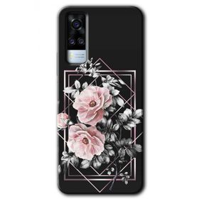 Vivo Y31 2021 Retro Çiçek 1 Baskılı Uyumlu Silikon Kılıf