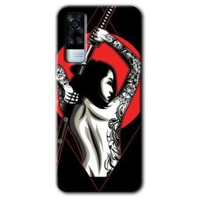 Vivo Y31 2021 Samurai Girl Baskılı Uyumlu Silikon Kılıf