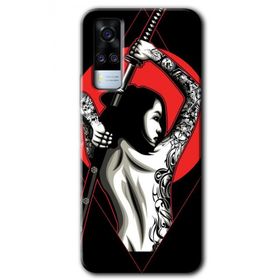 Vivo Y31 2021 Samurai Girl Baskılı Uyumlu Silikon Kılıf