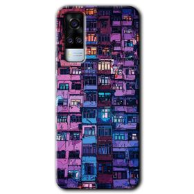 Vivo Y31 2021 Şehir Görünümü Baskılı Uyumlu Silikon Kılıf