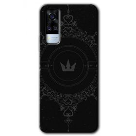 Vivo Y31 2021 Siyah Mandala 1 Baskılı Uyumlu Silikon Kılıf